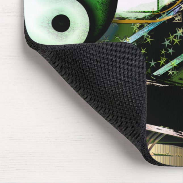 Mousepad Mess of design objetos e símbolos com efeito bruto (Canto)
