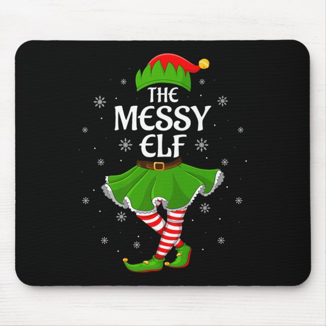 Mousepad Messy Elf Christmas Family Girls Women Elf Squad X (Frente)