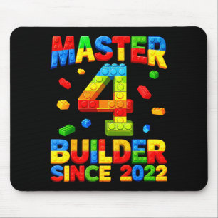 Mousepad Mestre construtor 4º aniversário 2022 4 anos de id