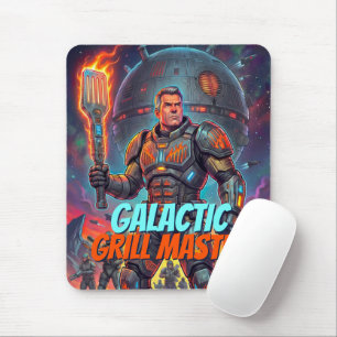 Mousepad Mestre da Churrasqueira Galáctica Funny Sci-Fi Pop