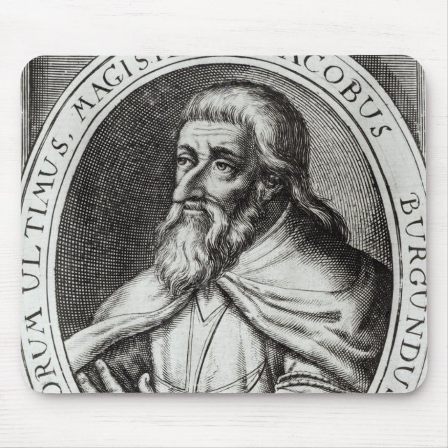 Mousepad Mestre de Jacques de Molay dos cavaleiros Templars (Frente)