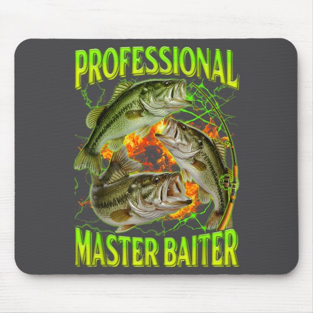 Mousepad Mestre Profissional de Isca Piada de Pesca Meme Bo (Frente)