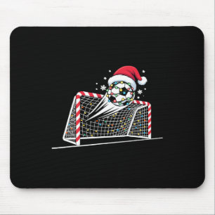Mousepad Meta de futebol de Natal Luzes de Bola Santa Xmas