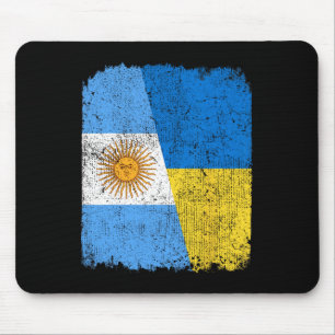 Mousepad Metade Argentina Metade Bandeira Ucraniana Orgulho