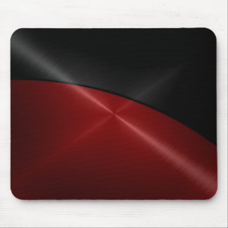Mousepad Metal de aço inoxidável brilhante preto e vermelho