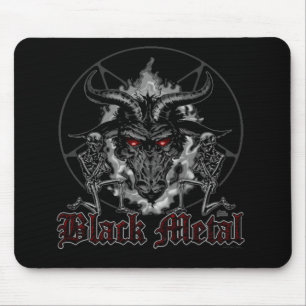 Mousepad Metal do preto do Pentagram de Baphomet