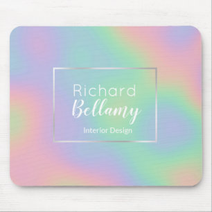 Mousepad Metal holográfico moderno do arco-íris - Mousepa
