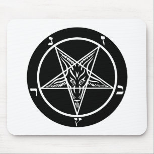 Mousepad metal preto, baphomet, senhor da escuridão!