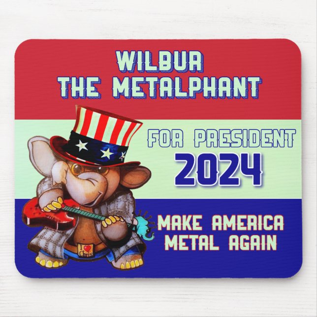 Mousepad Metalfant para o Presidente 2024 - Pad branco do r (Frente)