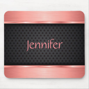 Mousepad Metálico Dourado cor-de-rosa moderno