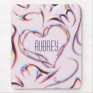 Mousepad Metálico Futurístico Adição de Nome Cyberpunk Hear