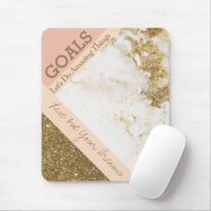Mousepad Metas inspiradoras de tendências geram Dourado már