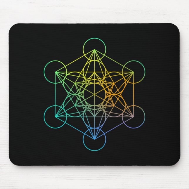 Mousepad Metatrons Cube Sacred Geometry Funny Family Retro  (Frente)