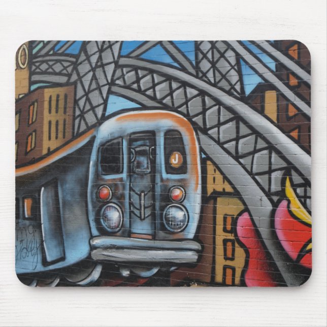 Mousepad Metrô de trem de grafite urbano (Frente)