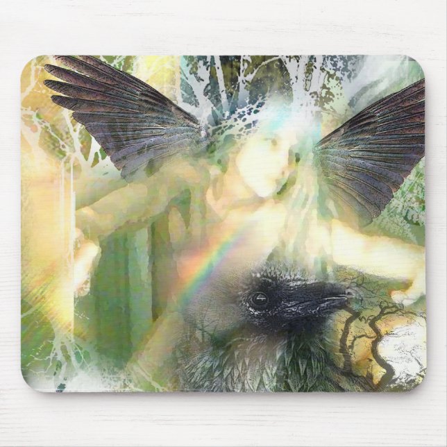 Mousepad Meu arco-íris pelo corvo vermelho (Frente)