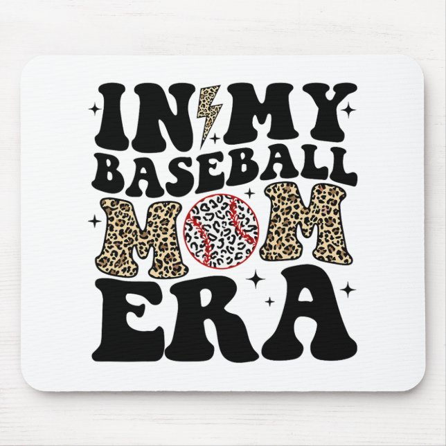 Mousepad Meu Baseball Mãe Era Leopardo Mãe Baseball Mama Mo (Frente)