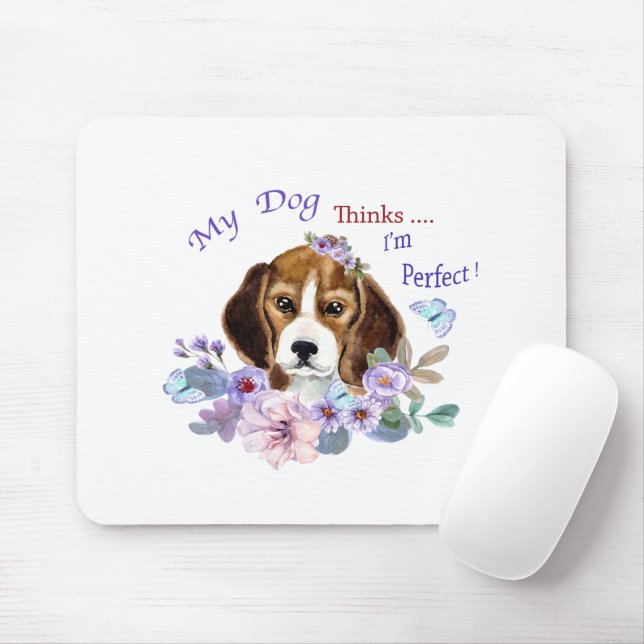 Mousepad Meu Cachorro acha que sou uma Ilustração Perfeita  (Com mouse)