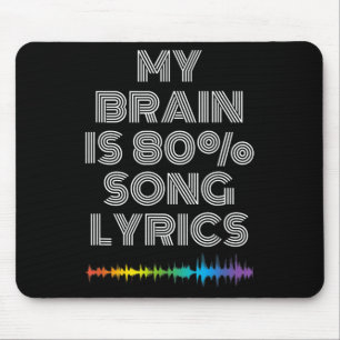 Mousepad Meu Cérebro É 80% De Música Letras De Música Engra