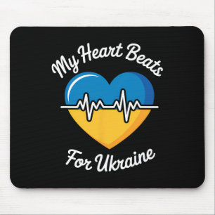 Mousepad Meu Coração Lateja Pela Ucrânia Coração Bandeira U