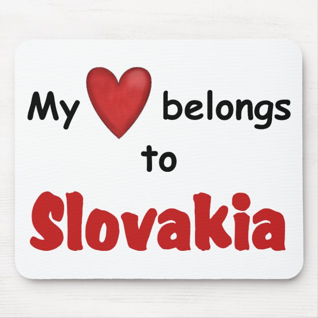 Mousepad Meu coração pertence a Slovakia (Frente)