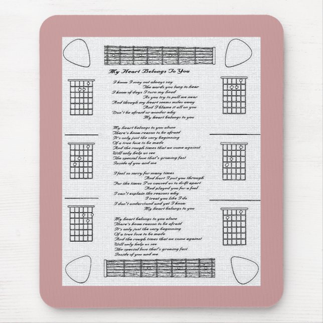 Mousepad Meu Coração Pertence A Você (Frente)