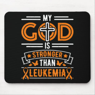 Mousepad Meu Deus é mais forte que o sobrevivente da leucem