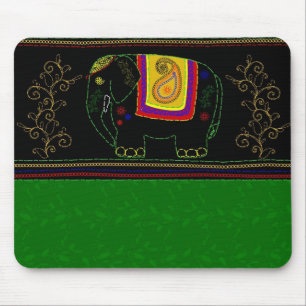 Mousepad Meu elefante indiano - esmeralda