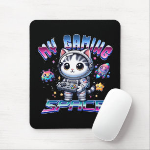MOUSEPAD MEU ESPAÇO DE JOGOS - GATO ESPAÇO KAWAII