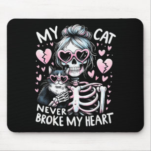 Mousepad Meu Gato Nunca Partiu Meu Coração Esqueleto de Gat