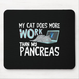 Mousepad Meu Gato Trabalha Mais Do Que Meu Pâncreas Diabete