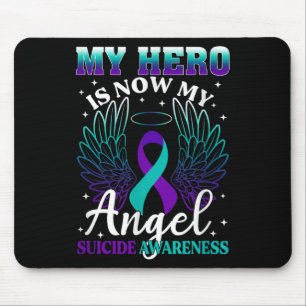 Mousepad Meu Herói Agora É Meu Anjo Suicídio Roxo Turquesa