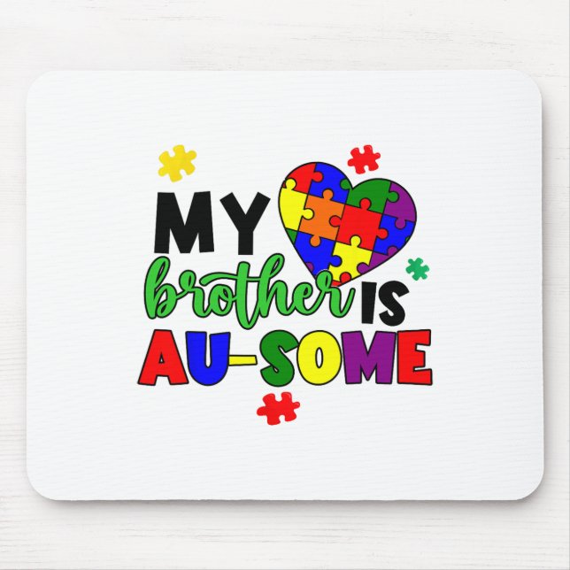 Mousepad Meu Irmão É Autismo Sensibilizado Mãe Pai (Frente)