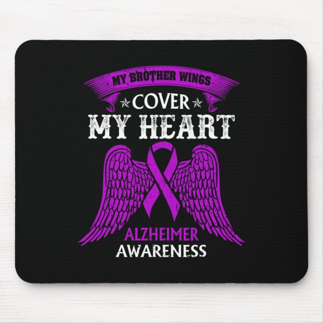 Mousepad Meu Irmão Wings Cobrir Meu Alzheimer Cardíaco (Frente)