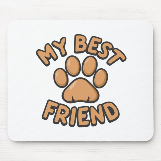 Mousepad MEU MELHOR AMIGO - Gráfico da Pata Cachorífica par (Frente)