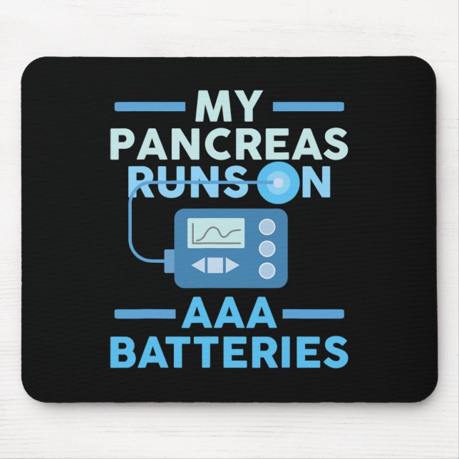 Mousepad Meu Pancreino Funciona Em Baterias AAA Tipo 1 Diab (Frente)