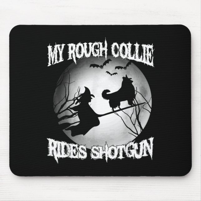 Mousepad Meu Rough Collie Anda Tiro de Halloween (Frente)