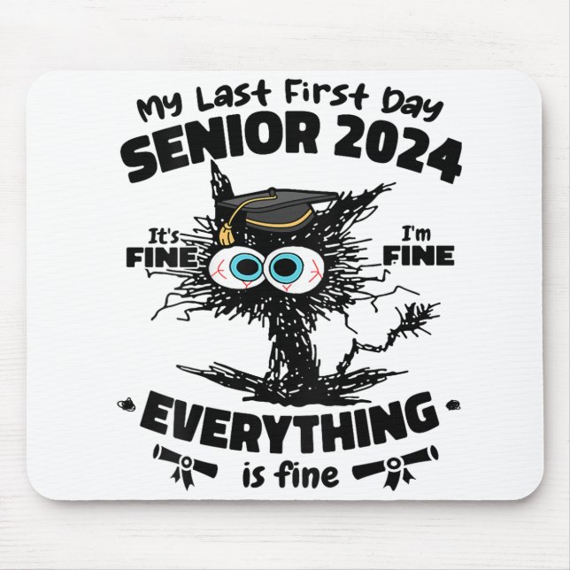 Mousepad Meu último Mais velho do primeiro dia de 2024 Está (Frente)