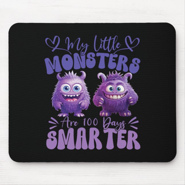 Mousepad Meus Pequenos Monstros São 100 Dias Mais Inteligen (Frente)