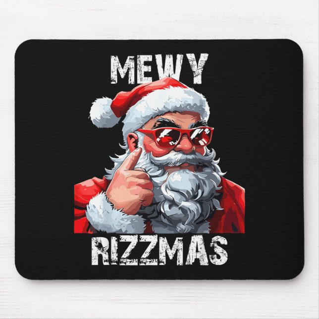 Mousepad Mewy Rizzmas Christmas Pajamas Santa Claus Funny M (Frente)