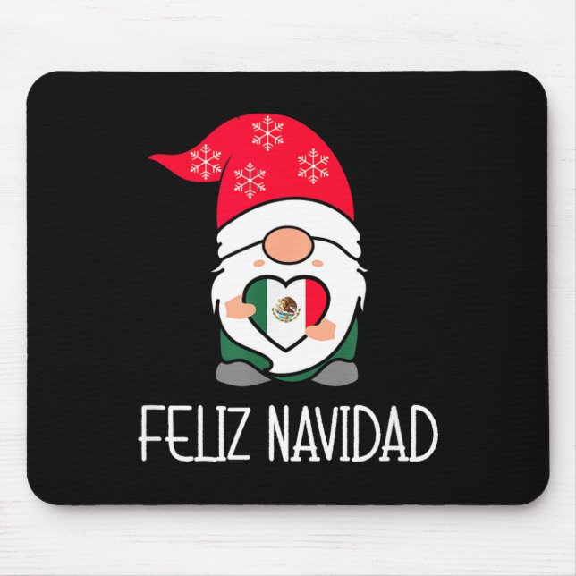 Mousepad Mexican Christmas Gnome Feliz Navidad Mexico  (Frente)