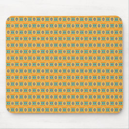 Mousepad Mexican inspired pattern in yellow and blue
