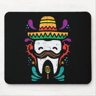 Mousepad Mexicano Engraçado Cinco de Mayo Dentista Dental I
