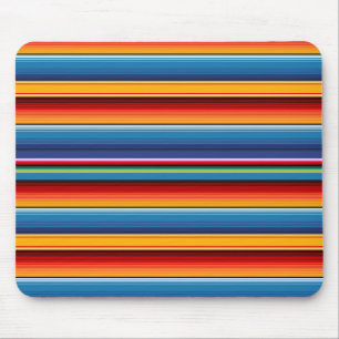 Mousepad Mexicano vermelho Dourado azul Sarape