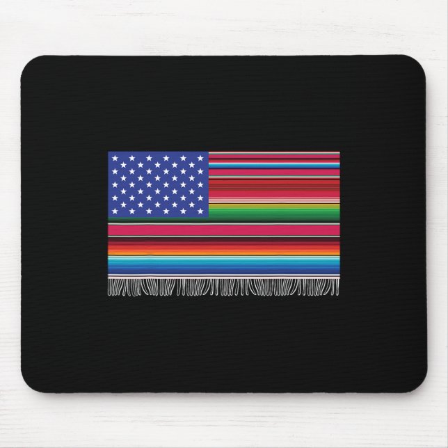 Mousepad México Americano Bandeira Serape Cinco De Mayo Par (Frente)