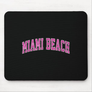 Mousepad Miami Beach Flórida Fl Vintage Sports Design rosa