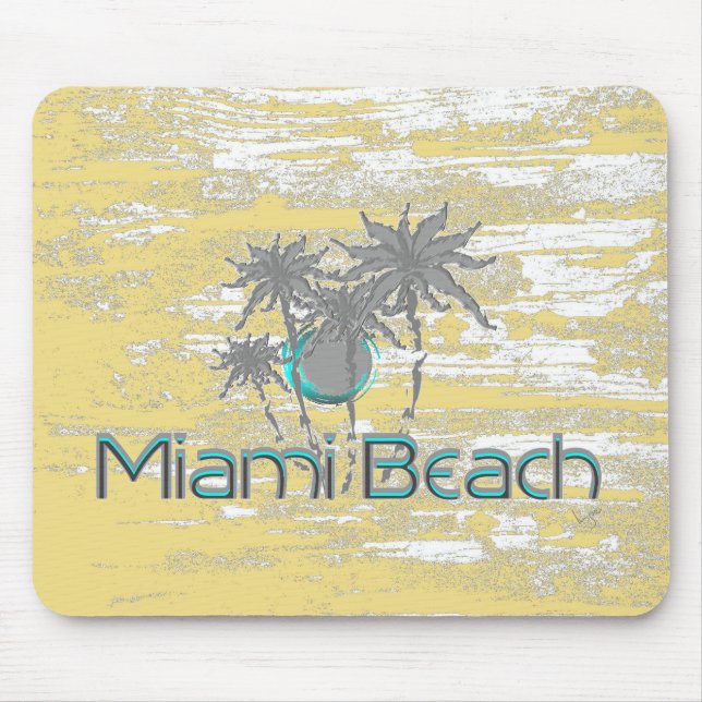 Mousepad Miami-Beach, Flórida, Palmas, Grunge Legal (Frente)