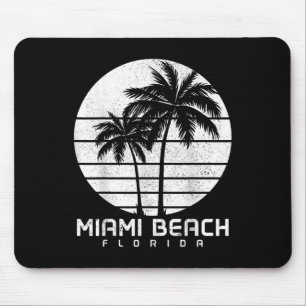 Mousepad Miami Beach Florida Vintage Palm Trees Beach Souve