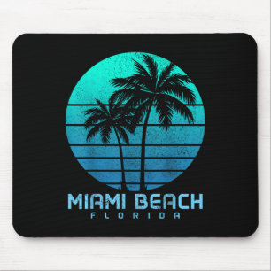 Mousepad Miami Beach Florida Vintage Palm Trees Beach Souve