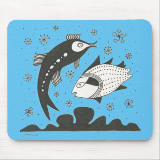 Mousepad Micenaea Grego Insulado Pão Azul de Rato de Peixe