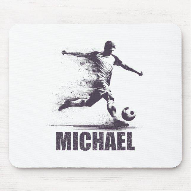 Mousepad Michael Futebol Meninos Personalizado Primeiro Nom (Frente)